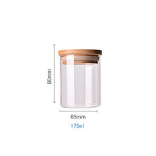 Load image into Gallery viewer, Food Container Bamboo Covered High Borosilicate Food Sealed Glass Tank Kitchen Miscellaneous Grain Storage Boxes
