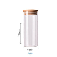 Load image into Gallery viewer, Food Container Bamboo Covered High Borosilicate Food Sealed Glass Tank Kitchen Miscellaneous Grain Storage Boxes
