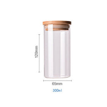 Load image into Gallery viewer, Food Container Bamboo Covered High Borosilicate Food Sealed Glass Tank Kitchen Miscellaneous Grain Storage Boxes
