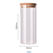 Load image into Gallery viewer, Food Container Bamboo Covered High Borosilicate Food Sealed Glass Tank Kitchen Miscellaneous Grain Storage Boxes

