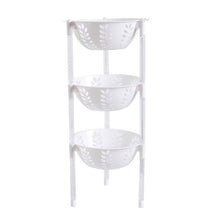 Load image into Gallery viewer, 3/4 Tiers Stackable Kitchen Fruit Vegetable Storage Rack Shelf Basket Organizer Plastic Hollow Floor Storage Shelf
