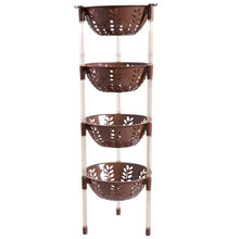 Load image into Gallery viewer, 3/4 Tiers Stackable Kitchen Fruit Vegetable Storage Rack Shelf Basket Organizer Plastic Hollow Floor Storage Shelf
