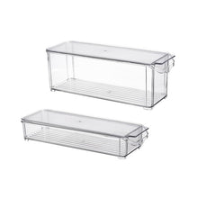 Load image into Gallery viewer, Kitchen Refrigerator Storage Box Slide Plastic Freezer Fridges Space Saver Holder Food Container Organizer Rack Shelf With Cover
