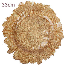 Load image into Gallery viewer, Tree Pattern Glass Tray Fancy Irregular Household Dinner Fruit Plates Lead-free Glass with Electroplating Craft Decorations
