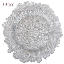 Load image into Gallery viewer, Tree Pattern Glass Tray Fancy Irregular Household Dinner Fruit Plates Lead-free Glass with Electroplating Craft Decorations
