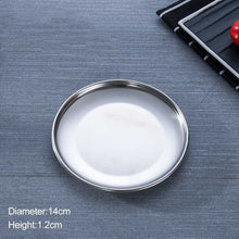 Load image into Gallery viewer, Metal Storage Tray Round Stainless Steel Tray Snack Fruit Cosmetics Jewelry Storage Organizer European Style Dinner Plates Gold
