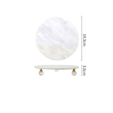 Load image into Gallery viewer, JINSERTA Natural Marble Storage Tray Jewelry Display Plate Luxury Round Dessert Fruit Cake Snack Plate Home Desktop Decor Tray
